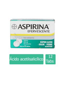 Aspirina Efervescente 500 mg 12 Tabletas