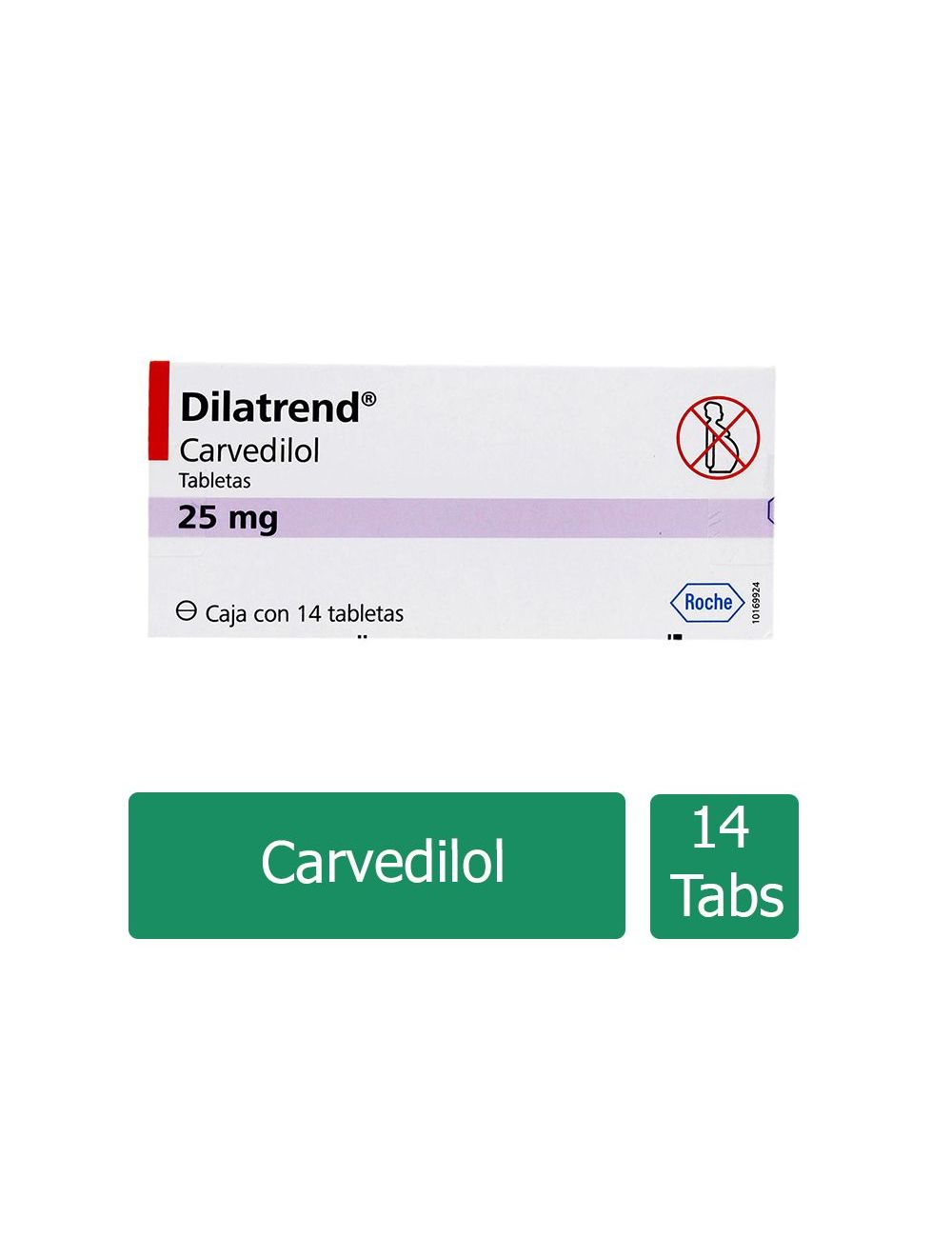 Dilatrend® 25 mg (Carvedilol) - 14 Tabletas - Roche
