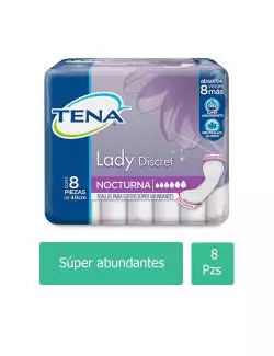 Toallas Sanitarias Tena Lady Nocturna Bolsa Con 8 Piezas