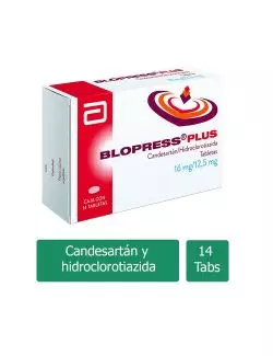 BLOPRESS PLUS 16 mg/12.5 mg - Caja con 14 tabletas | Candesartán/Hidroclorotiazida | Abbott