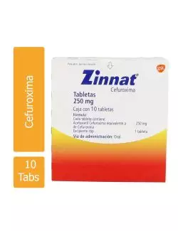 Zinnat 250 mg Caja Con 10 Tabletas -RX2