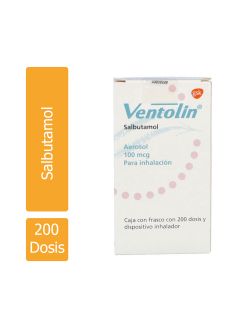 Ventolin 100 Mcg/ 18 g Frasco Con 200 Dosis y Dispositivo Inhalador