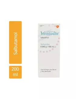 Ventolin Solución 0.040g/100 mL Caja Con Frasco Con 200mL