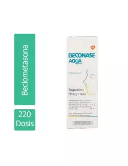 Beconase Aqua Suspensión 22 mL Caja Con Frasco Con 220 Dosis