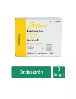 Zofran® 2 mg/ml (Ondansetrón) - 3 Ampolletas de 4 ml - GlaxoSmithKline