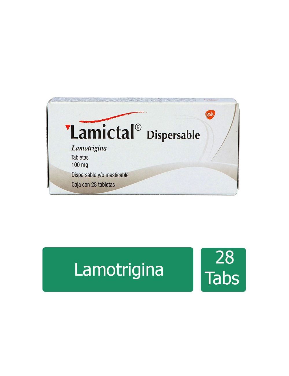 Lamictal® Masticable 100 mg - 28 Tabletas | Lamotrigina | GlaxoSmithKline