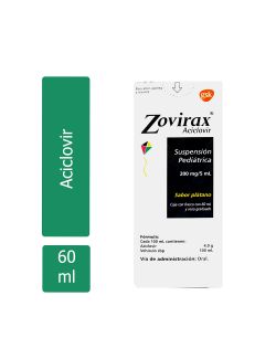 Zovirax Pediátrico 200 mg /5 mL Caja Con Frasco De 60 mL