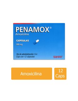 Penamox 500 mg Caja Con 12 Cápsulas -RX2