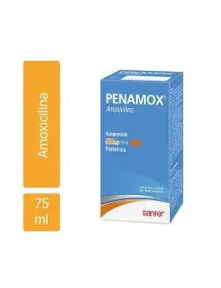 Penamox Suspensión Pediátrica 500mg/5mL Caja Con Frasco Con 75mL -RX2