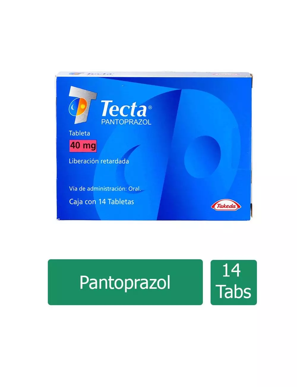 Tecta® 40 mg - Caja con Tabletas | Pantoprazol | Laboratorio Takeda