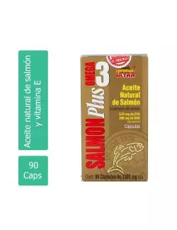 Salmón Plus Omega 3 1500mg Caja Con Frasco Con 90 Cápsulas