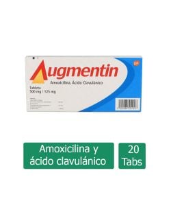 Augmentin 500 mg / 125 mg Caja Con 20 Tabletas - RX2