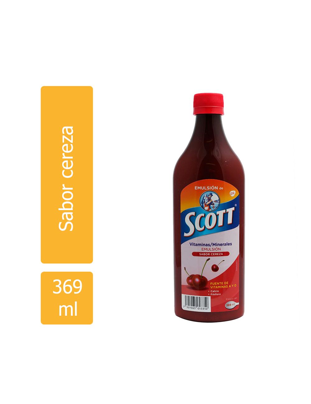 Emulsión De Scott Botella Con 369 mL Sabor Cereza