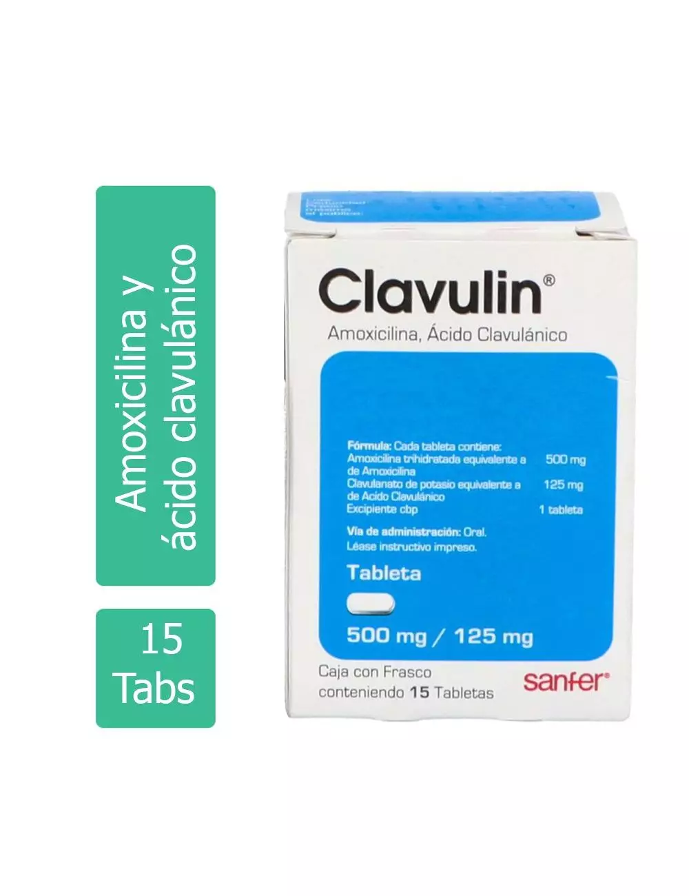 Clavulin 500 mg / 125 mg Caja Con Frasco Con 15 Tabletas - RX2