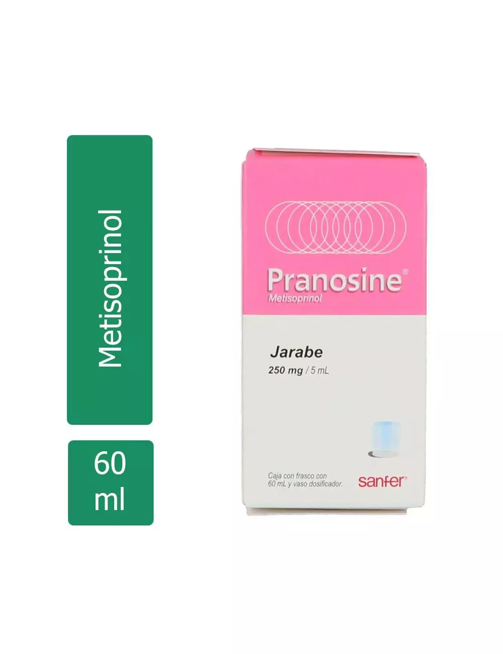 Pranosine Jarabe 250 mg / 5 mL Caja Con Frasco Con 60 mL - RX2