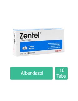Zentel 200 mg Caja Con 10 Tabletas