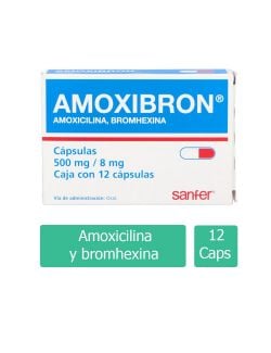 Amoxibron 500 mg/8 mg Caja Con 12 Cápsulas RX2