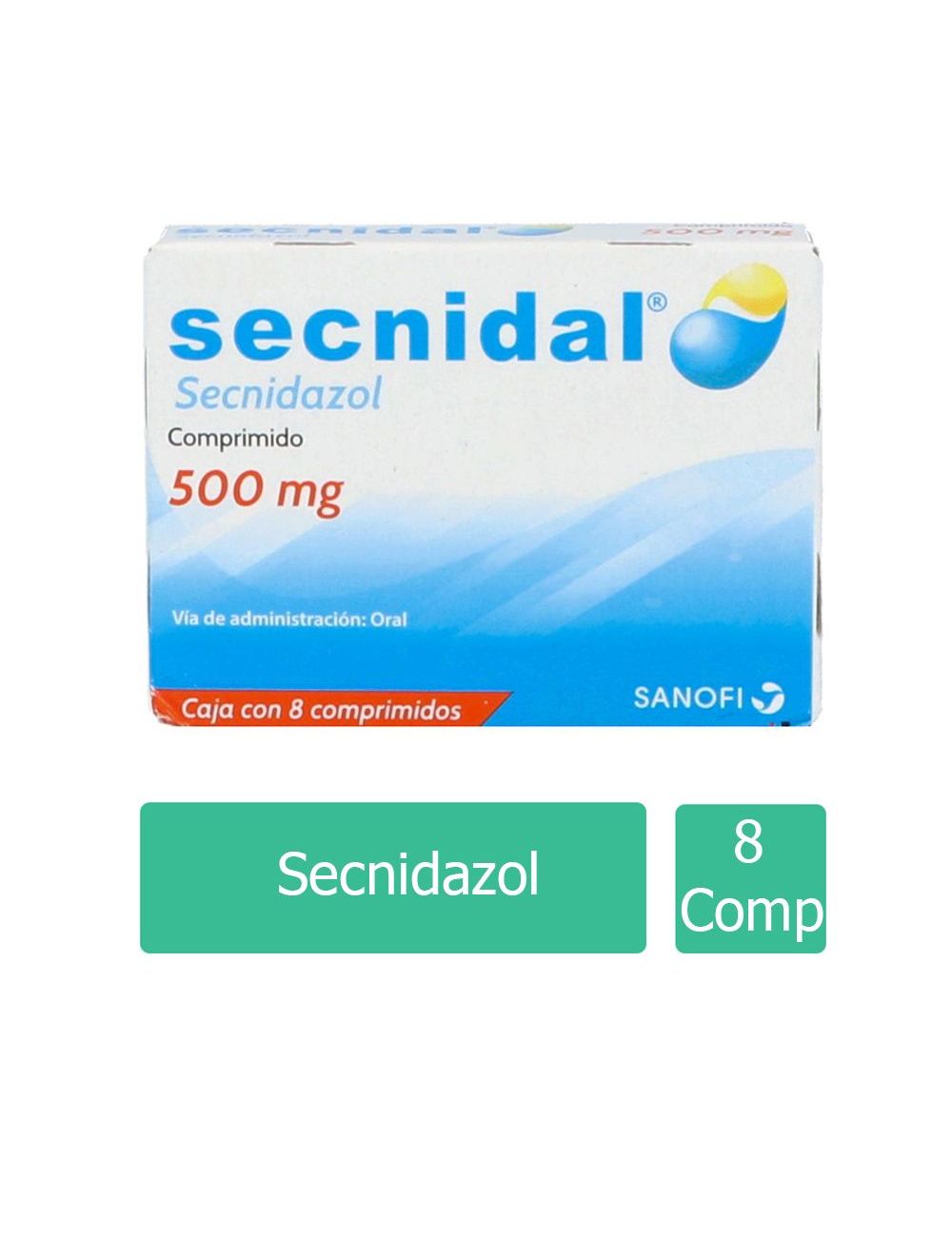 Secnidal® 500 mg - Caja con 8 comprimidos | Secnidazol | Laboratorio SANOFI