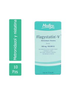 Flagystatin V 500 mg / 100,000 UI Caja Con 10 Óvulos