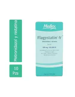 Flagystatin V 500 mg / 100,000 UI Caja Con 10 Óvulos