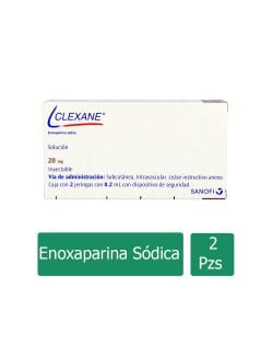 Clexane 20 Mg Solución Caja Con 2 Jeringas Con 0.2 Ml