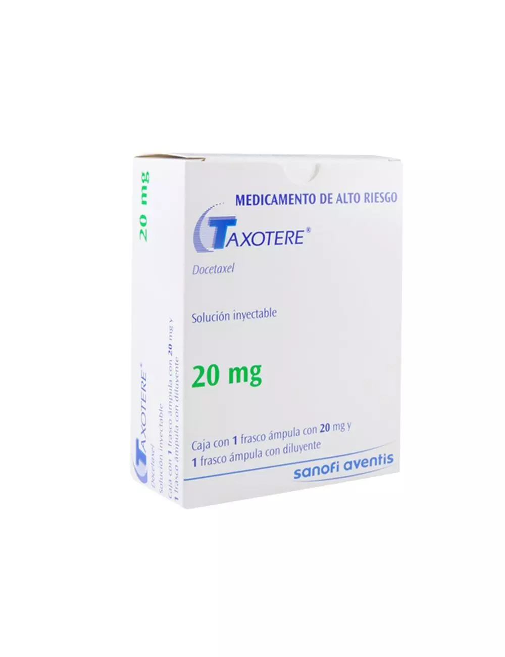 Taxotere® (Docetaxel) 20 mg - Caja con 1 frasco ámpula y diluyente | Sanofi Aventis - RX3