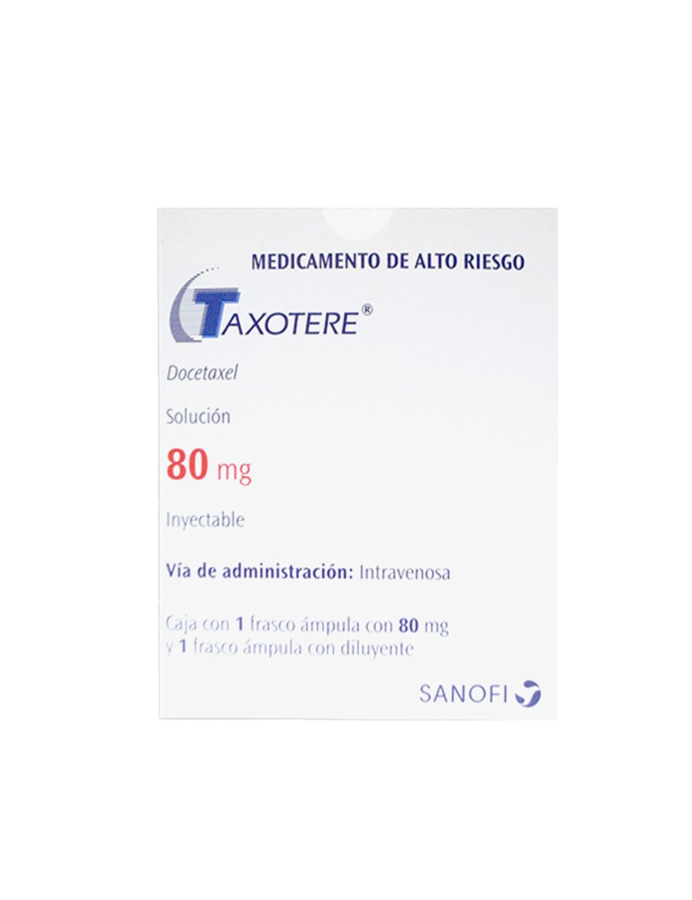 Taxotere 80 mg Solución Inyectable Caja Con 1 Frasco Ámpula RX3