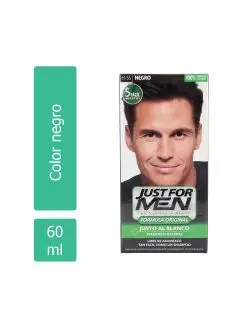 Just For Men Tinte Colorante En Shampoo Caja Con Tubo 60 mL  Color Negro