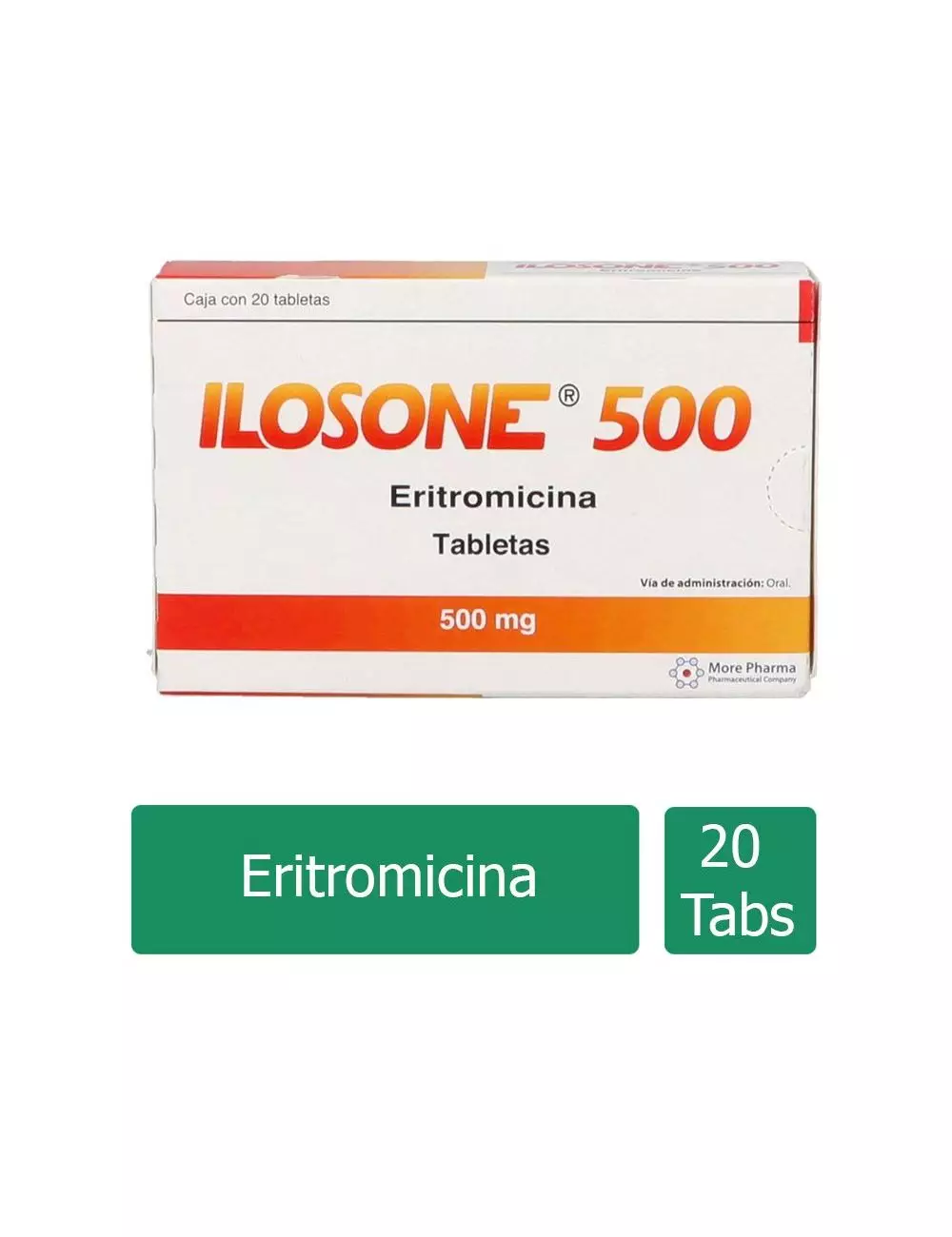 ilosone 500 mg Caja Con 20 Tabletas - RX2