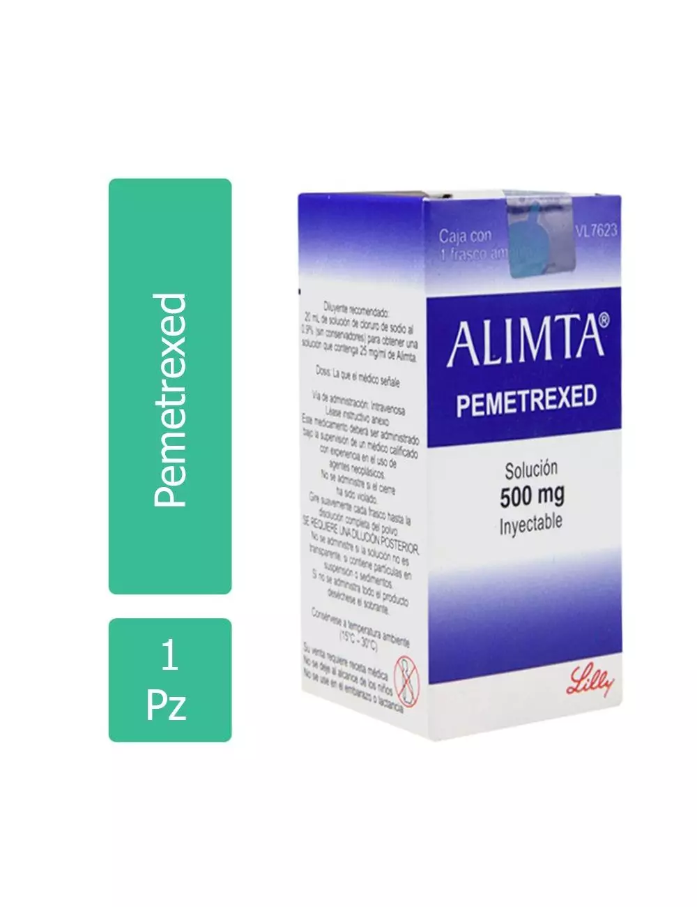 Alimta® 500 mg (Pemetrexed) - Caja con 1 frasco ámpula - Eli Lilly And Company