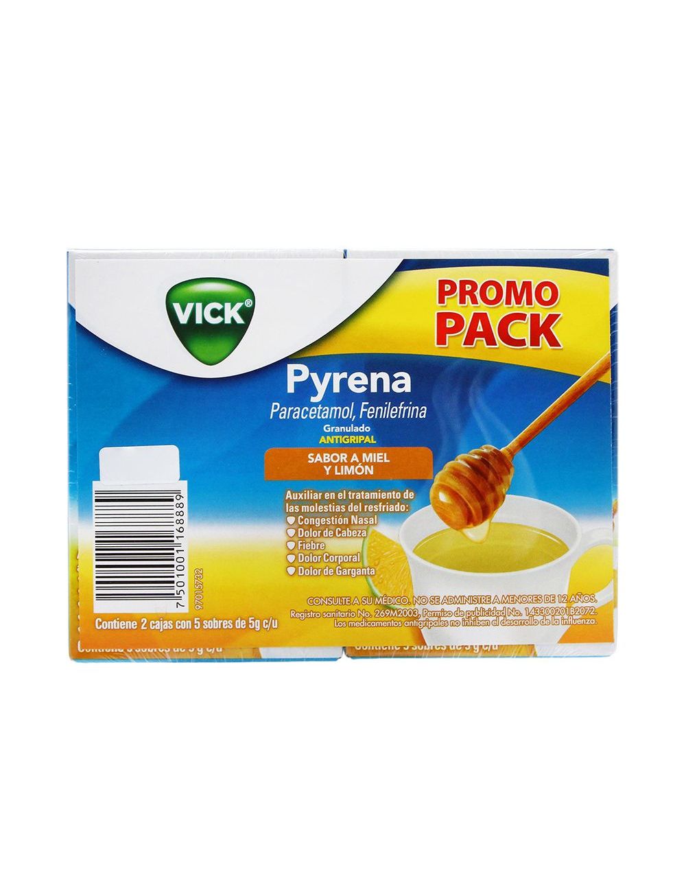 Vick Pyrena Miel-Limón Con 10 Sobres De 5 g