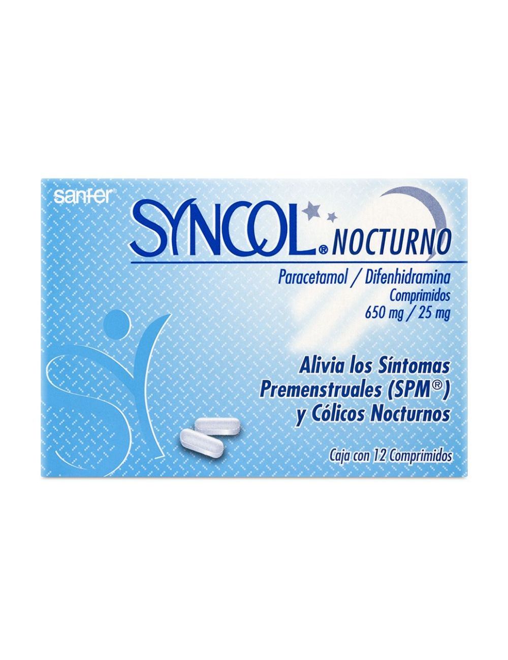 Syncol Nocturno 650 mg/25 mg 12 Comprimidos