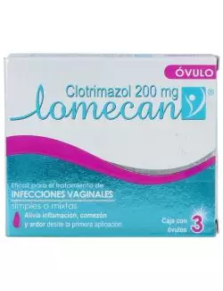 Lomecan 200 mg Caja Con 3 Óvulos Vaginales