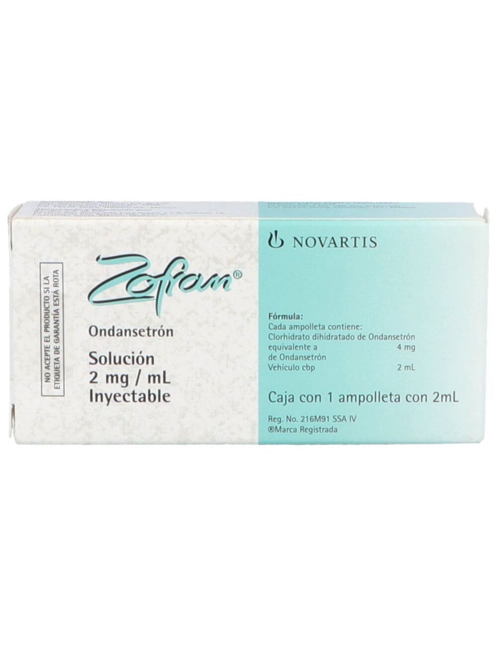 Zofrán Solución 2mg/mL Caja Con 1 Ampolleta Con 2mL