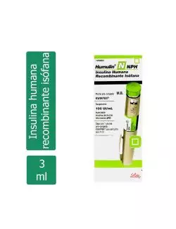 Humulin N Caja Con 1 Jeringa Tipo Pluma KwikPen Pre Cargada Con 100 UI / mL -RX3