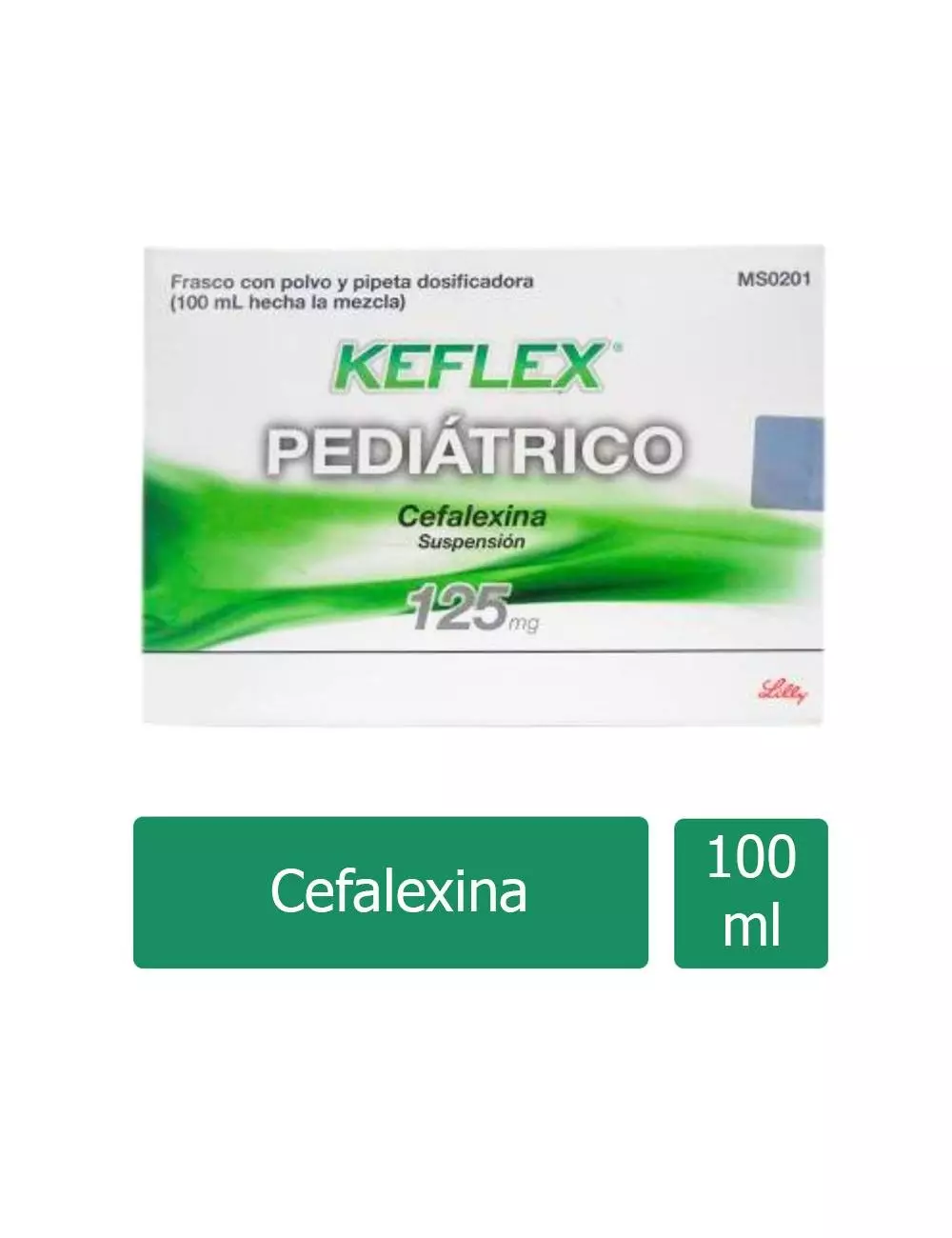 Keflex Pediátrico 125mg  Suspensión Frasco Con 100mL RX2