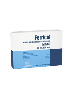 Ferricol 30 mg / 500 Mcg Caja Con 30 Tabletas