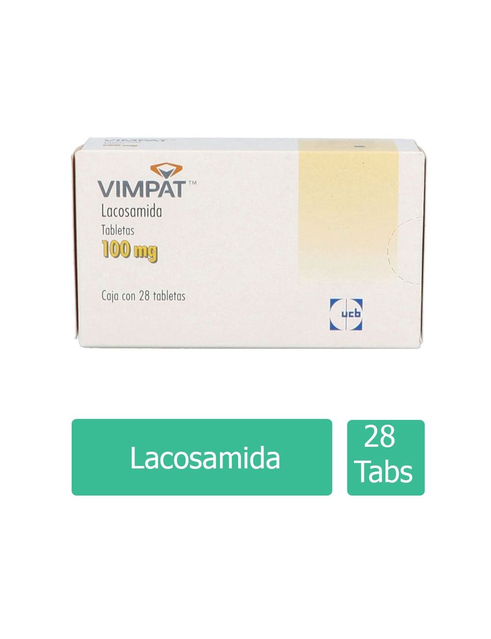 VIMPAT 100 mg (Lacosamida) - 28 Tabletas | UCB
