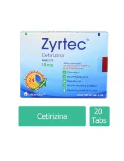 Zyrtec 10 mg Caja Con 20 Tabletas