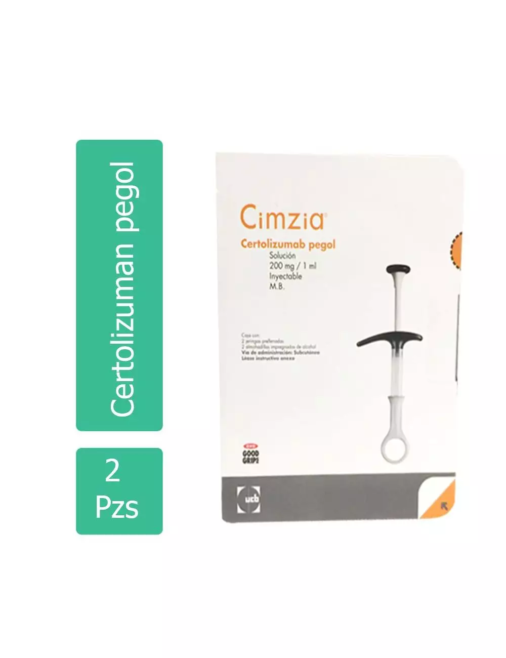 Cimzia® 200 mg/ml (Certolizumab pegol) - Caja con 2 jeringas prellenadas - UCB Pharma - RX3