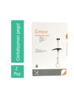 Cimzia Solución Inyectable 200 mg / 1 mL Caja Con 2 Jeringas Prellenadas - RX3