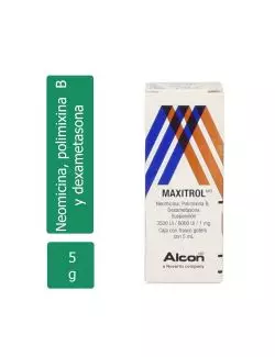 Maxitrol® 3500 UI / 6000 UI / 1mg - 5ml (Neomicina, Polimixina B, Dexametasona) - Alcon - RX