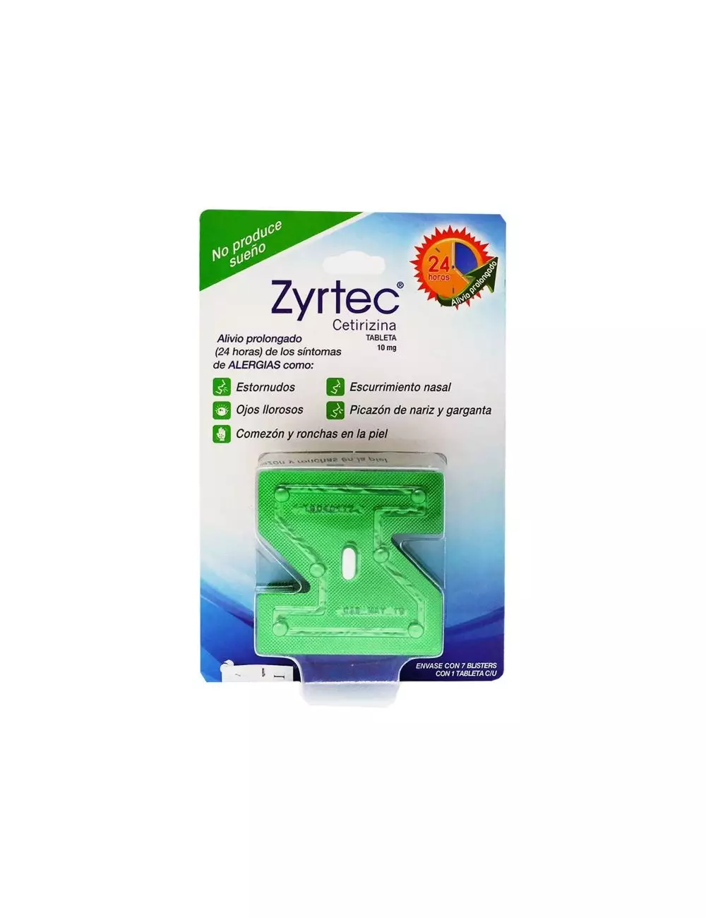 Zyrtec 10 mg Empaque Con 7 Tabletas