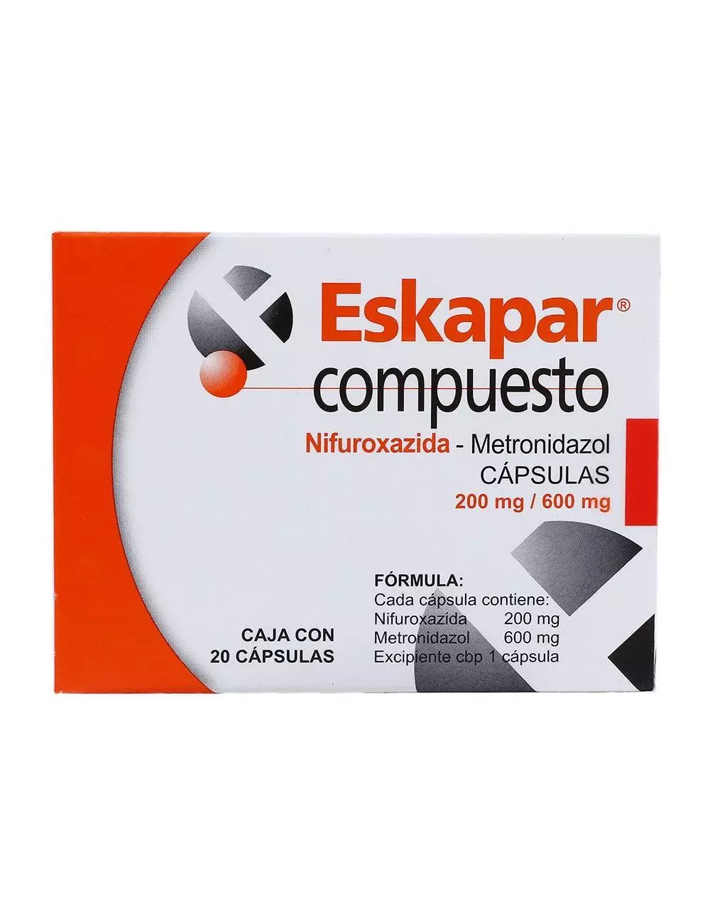 Eskapar Compuesto 200 mg / 600 mg Caja Con 20 Cápsulas