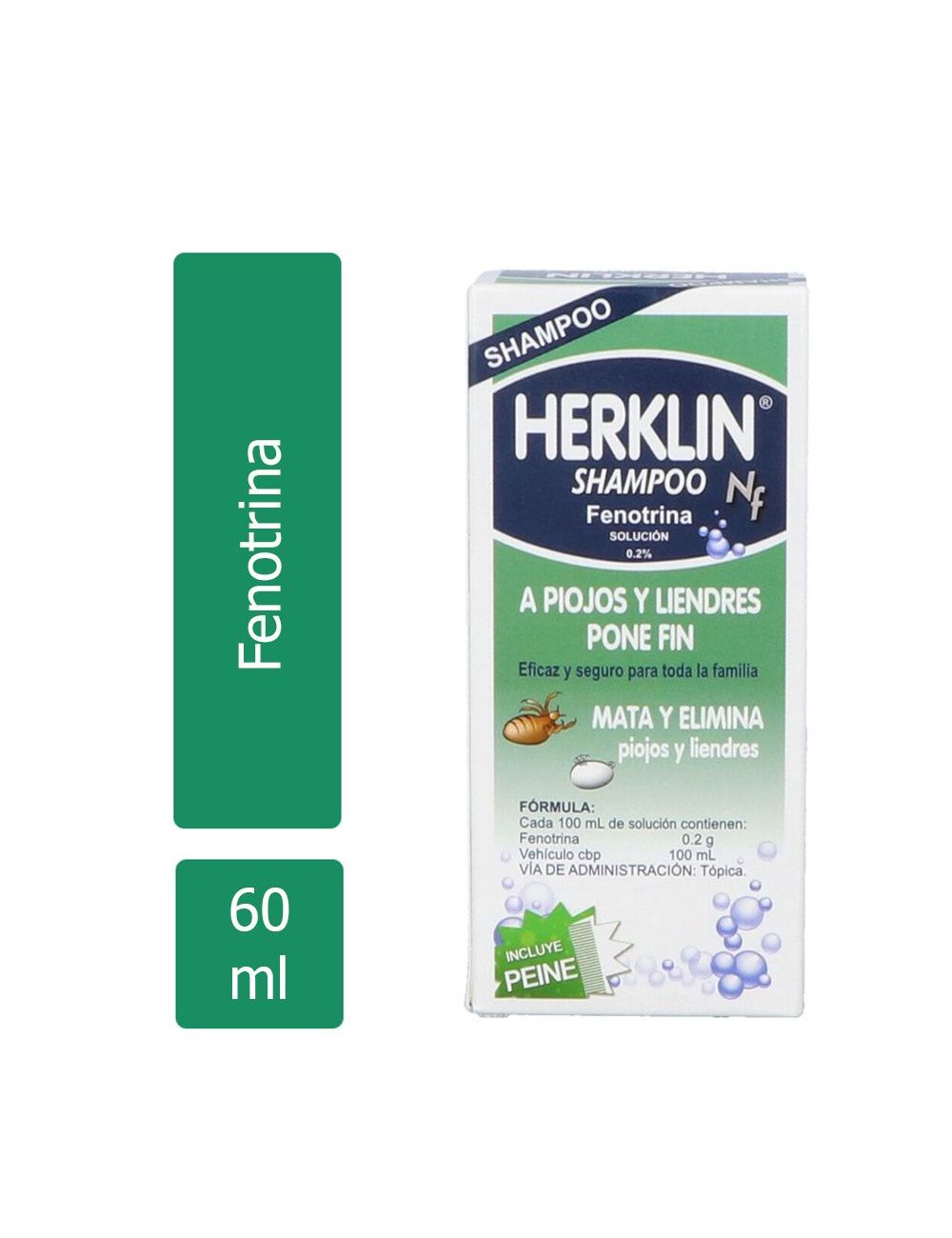 Herklin Shampoo Solución 0.2% Caja Con Frasco Con 60mL