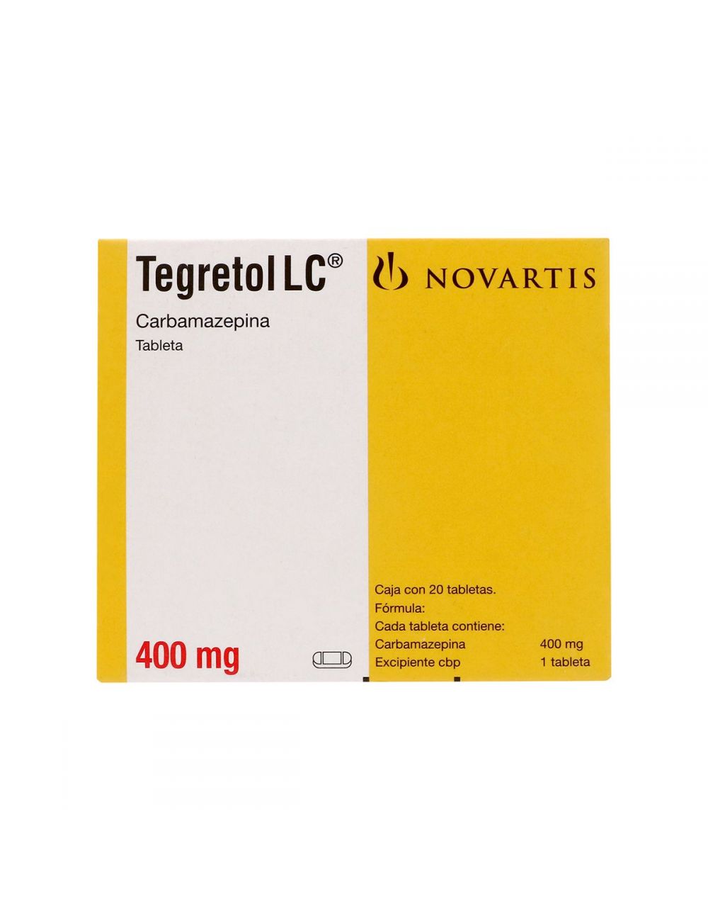 Tegretol LC 400mg Caja Con 20 Tabletas