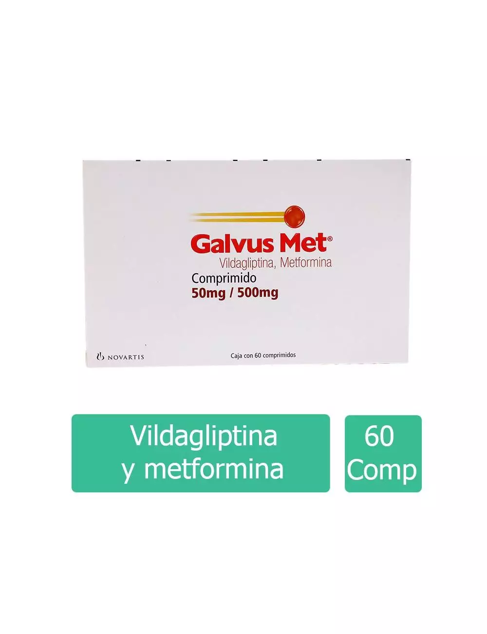 Galvus MET® 50 mg/500 mg | 60 Comprimidos (Vidagliptina/Metformina) | NOVARTIS