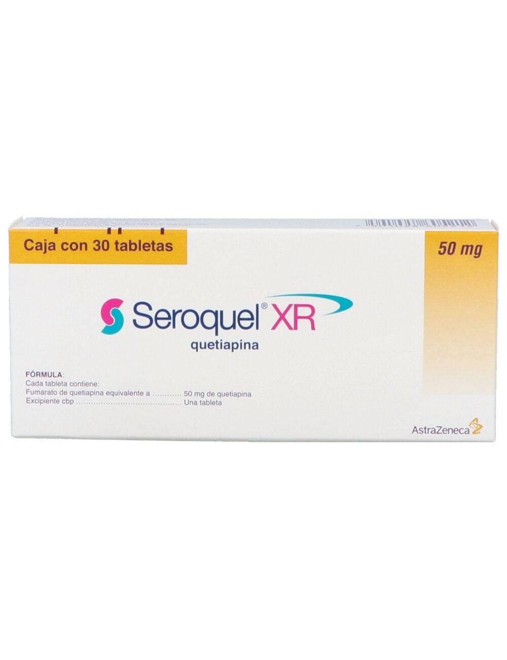 Seroquel XR 50 mg Caja Con 30 Tabletas