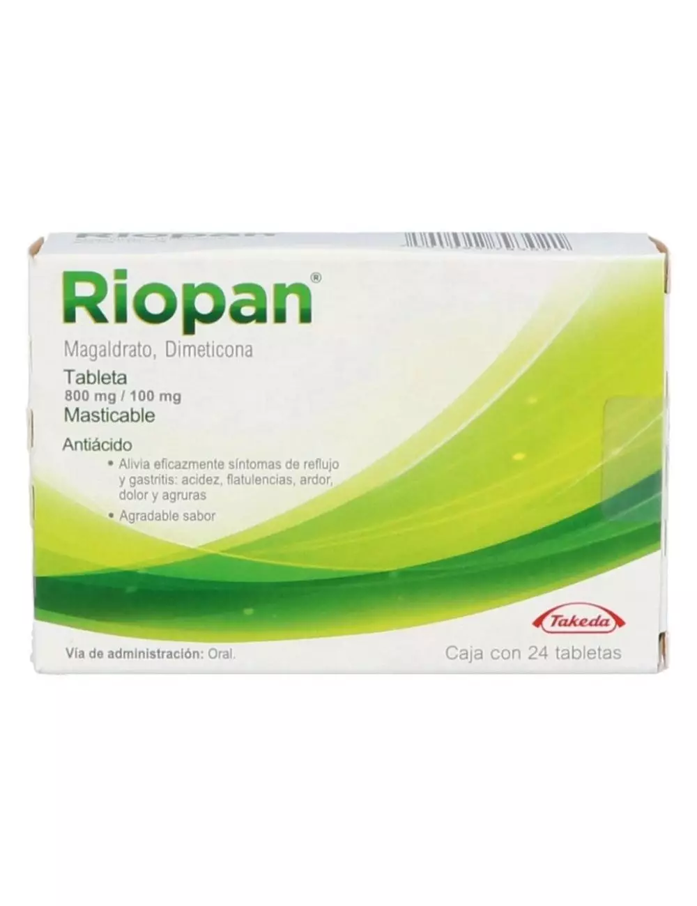 Riopan 800 mg/100 mg 24 Tabletas Masticables