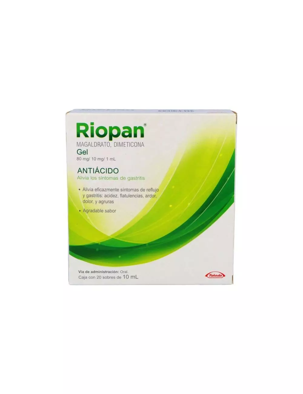 Riopan 80mg / 10mg Caja Con 20 Sobres de 10 mL c/u